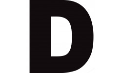 Lettre D noir sur fond blanc (10x9.4cm) - Autocollant(sticker)